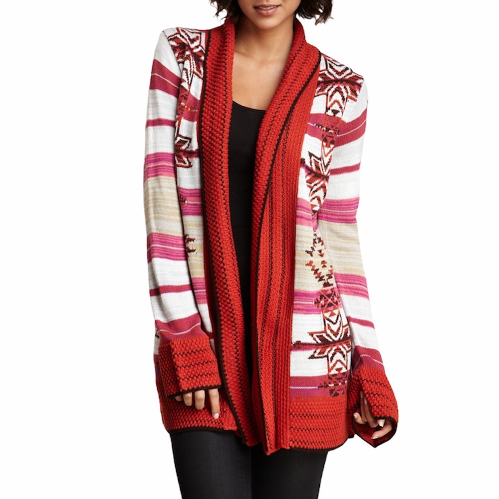 Bcbg Maxazria Boho Shawl Collar Open Front Cardig… - image 2